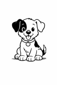 tegning af hund i vintage børnebogsstil – vintage illustration
