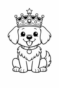 tegning af hund med krone – fairy tale
