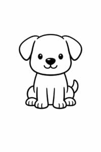 tegning af hund i minimalistisk stil – minimalist cartoon