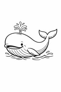 tegning af hval i vintage børnebogsstil – vintage illustration