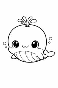tegning af chibi hval med stort hoved – chibi