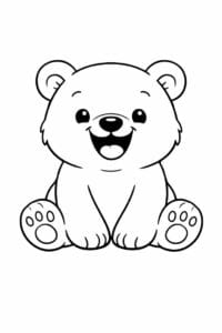 tegning af sød isbjørn med stort smil – cute cartoon