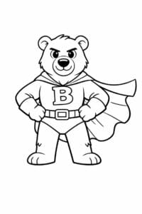 tegning af isbjørn med superheltekappe – superhero cartoon