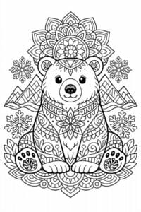 tegning af isbjørn i mandala mønster – mandala coloring