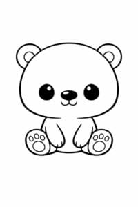 tegning af chibi isbjørn med stort hoved – chibi