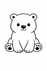 tegning af isbjørn i minimalistisk stil – minimalist cartoon