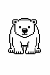 tegning af isbjørn i pixeleret stil – pixel art