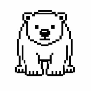 tegning af isbjørn i pixeleret stil - pixel art