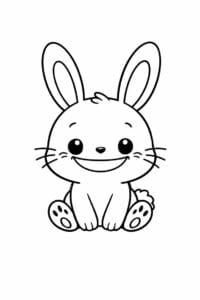 tegning af sød kanin med langt smil – cute cartoon