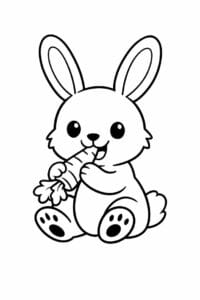 tegning af kanin spiser gulerod – playful cartoon