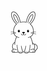 tegning af kanin i enkel stregtegning – simple line art