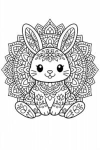 tegning af kanin i mandala mønster – mandala coloring