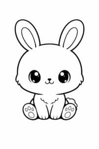 tegning af chibi kanin med stort hoved – chibi