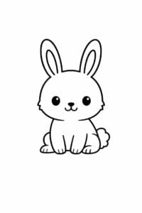 tegning af kanin i minimalistisk stil – minimalist cartoon
