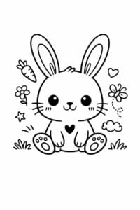 tegning af kanin i doodle-tegning – doodle art
