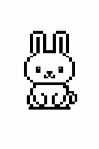 tegning af kanin i pixeleret stil – pixel art