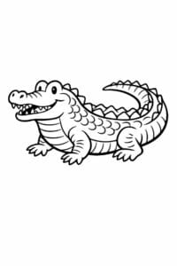tegning af krokodille i vintage børnebogsstil – vintage illustration