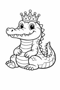 tegning af krokodille med krone – fairy tale