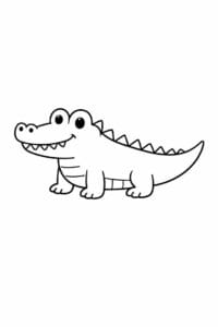 tegning af krokodille i minimalistisk stil – minimalist cartoon