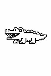 tegning af krokodille i pixeleret stil – pixel art