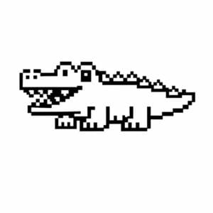 tegning af krokodille i pixeleret stil - pixel art