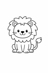 tegning af løve i enkel stregtegning – simple line art