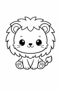 tegning af chibi løve med stort hoved – chibi