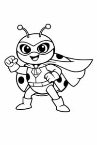tegning af mariehøne med superheltekappe – superhero cartoon