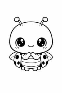 tegning af chibi mariehøne med stort hoved – chibi