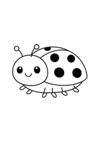 tegning af mariehøne i minimalistisk stil – minimalist cartoon