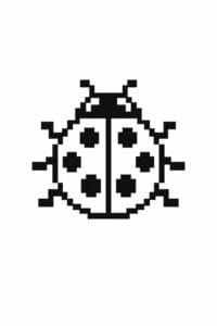 tegning af mariehøne i pixeleret stil – pixel art