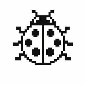 tegning af mariehøne i pixeleret stil - pixel art