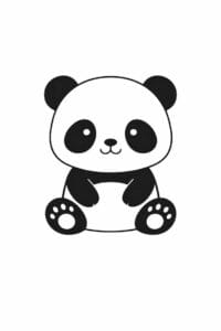 tegning af panda i blød pastelfarve – soft pastel