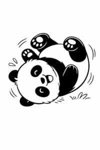 tegning af panda ruller rundt – gentle cartoon