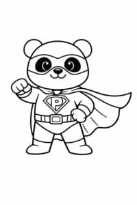 tegning af panda med superheltekappe – superhero cartoon