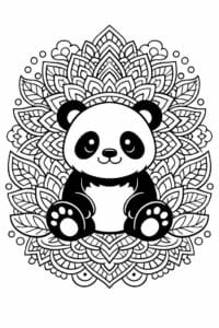 tegning af panda i mandala mønster – mandala coloring