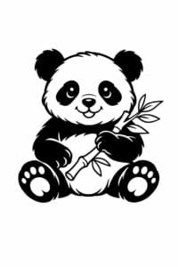 tegning af panda i vintage børnebogsstil – vintage illustration