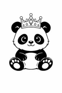 tegning af panda med krone – fairy tale