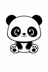 tegning af chibi panda med stort hoved – chibi