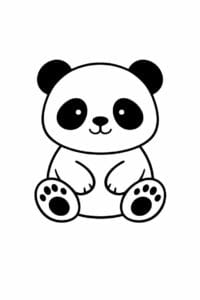 tegning af panda i minimalistisk stil – minimalist cartoon