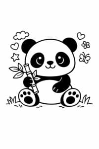 tegning af panda i doodle-tegning – doodle art
