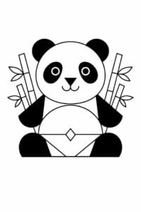 tegning af panda i geometriske former – geometric art