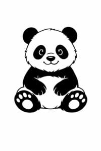 tegning af panda i semi-realistisk stil – semi-realistic