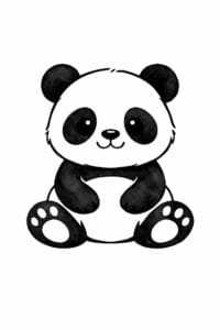 tegning af panda i akvarelstil – watercolor style