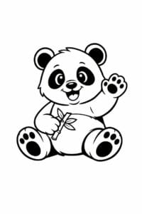 tegning af panda i klassisk tegneseriestil – classic cartoon