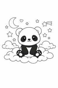 tegning af panda i pastel drømmestil – pastel aesthetic