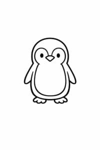 tegning af pingvin i minimalistisk stil – minimalist cartoon