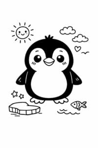 tegning af pingvin i doodle-tegning – doodle art