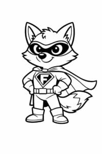 tegning af ræv med superheltekappe – superhero cartoon