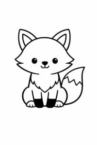 tegning af ræv i minimalistisk stil – minimalist cartoon